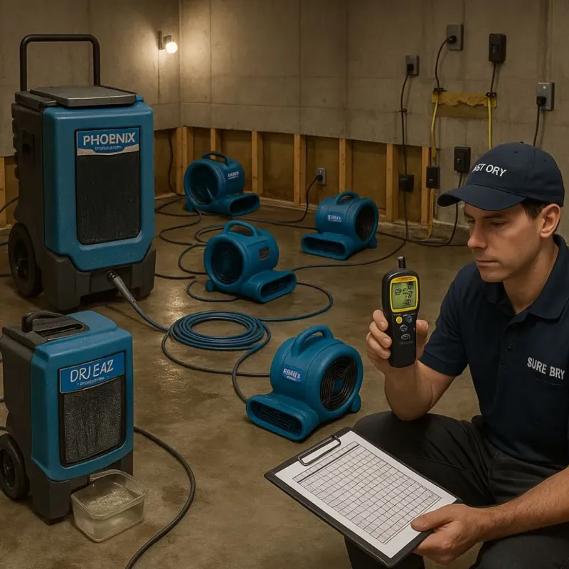 Structural Drying and Dehumidification process in Peachtree Corners, GA